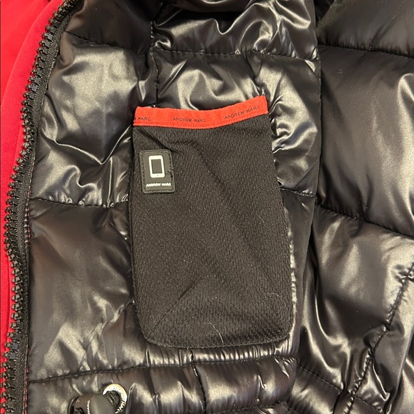 Andrew Marc Black and Red Quilted Parka Size   XL   NWOT - Picture 5 of 7